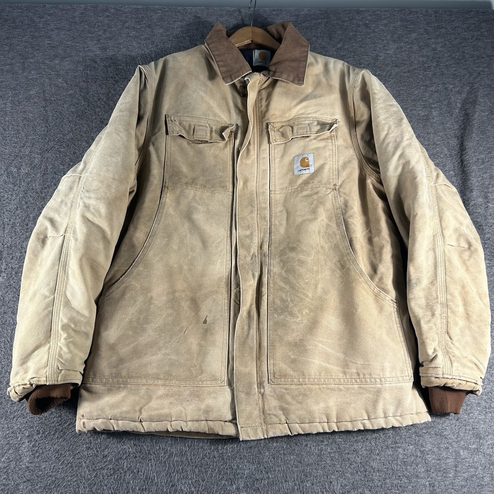 VTG Carhartt‎ Jacket Mens Size Large Arctic Sandstone Quilted Lined Workwear